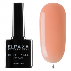 Гель для наращивания с кисточкой Elpaza Builder Gel it’s easy № 04 15 МЛ персиково - розовый 
